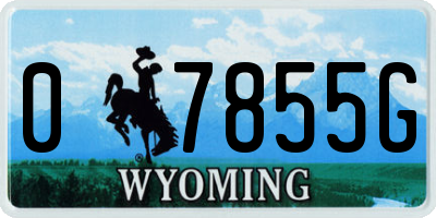 WY license plate 07855G