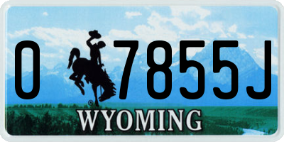 WY license plate 07855J