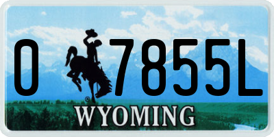 WY license plate 07855L