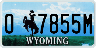 WY license plate 07855M