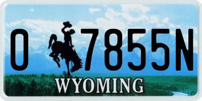 WY license plate 07855N