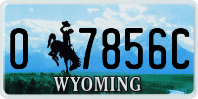 WY license plate 07856C