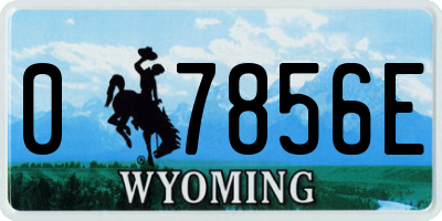 WY license plate 07856E