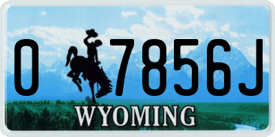WY license plate 07856J