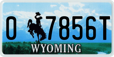 WY license plate 07856T