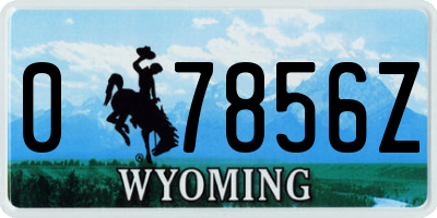 WY license plate 07856Z