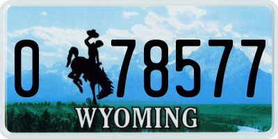 WY license plate 078577