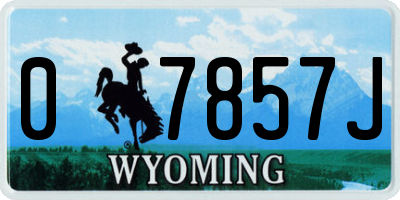 WY license plate 07857J