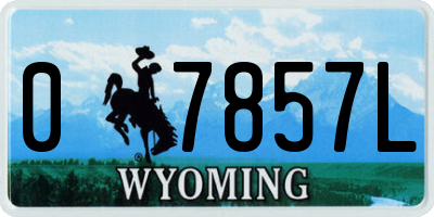 WY license plate 07857L