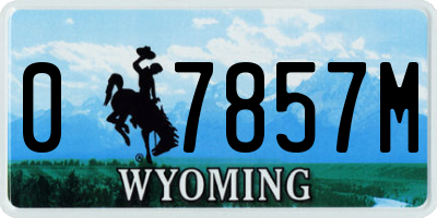 WY license plate 07857M