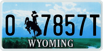 WY license plate 07857T