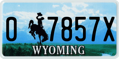 WY license plate 07857X