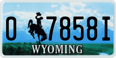 WY license plate 07858I