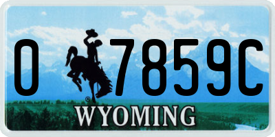 WY license plate 07859C