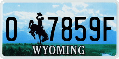 WY license plate 07859F