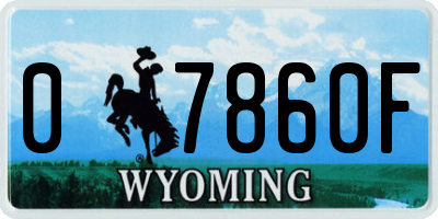 WY license plate 07860F