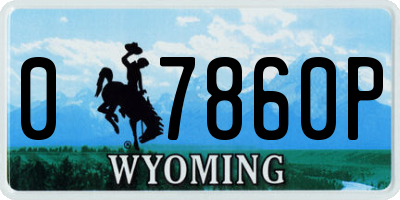 WY license plate 07860P