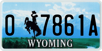 WY license plate 07861A