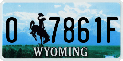 WY license plate 07861F
