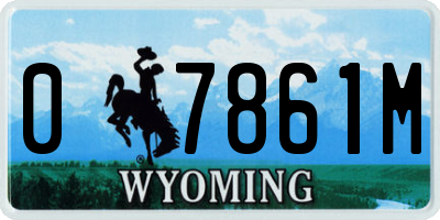WY license plate 07861M