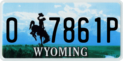 WY license plate 07861P