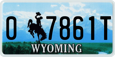 WY license plate 07861T
