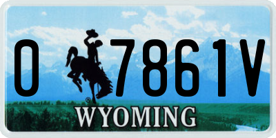 WY license plate 07861V