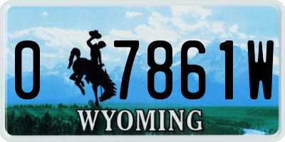 WY license plate 07861W