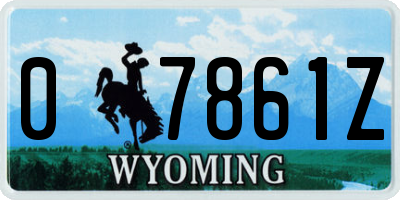 WY license plate 07861Z