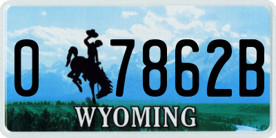 WY license plate 07862B