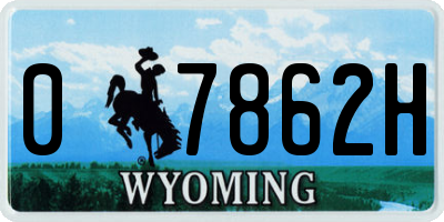 WY license plate 07862H