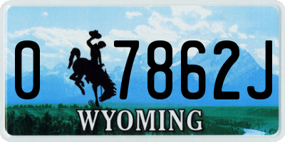 WY license plate 07862J