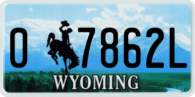 WY license plate 07862L