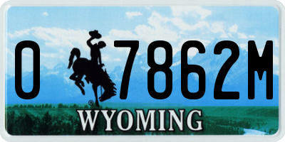 WY license plate 07862M