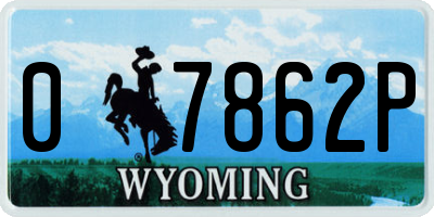 WY license plate 07862P
