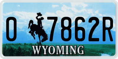 WY license plate 07862R