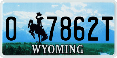 WY license plate 07862T