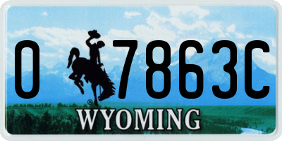 WY license plate 07863C