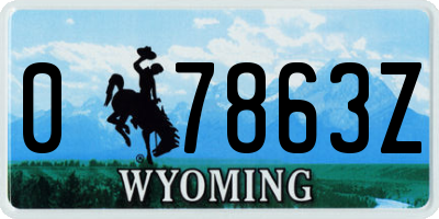WY license plate 07863Z