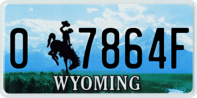 WY license plate 07864F