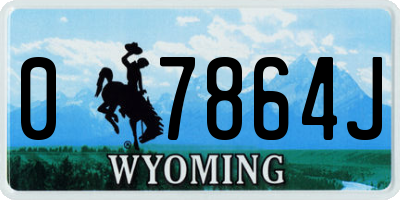 WY license plate 07864J