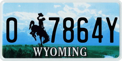 WY license plate 07864Y