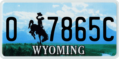 WY license plate 07865C
