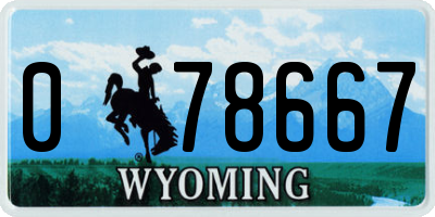 WY license plate 078667