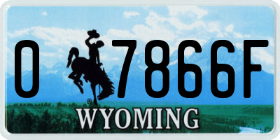 WY license plate 07866F