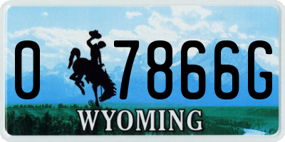WY license plate 07866G