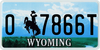 WY license plate 07866T