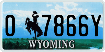 WY license plate 07866Y