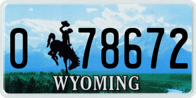 WY license plate 078672