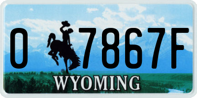 WY license plate 07867F
